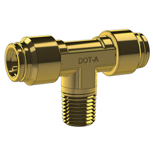 Brass Push to Connect Male Branch Tee - Imperial Nylon Tube to NPT Thread